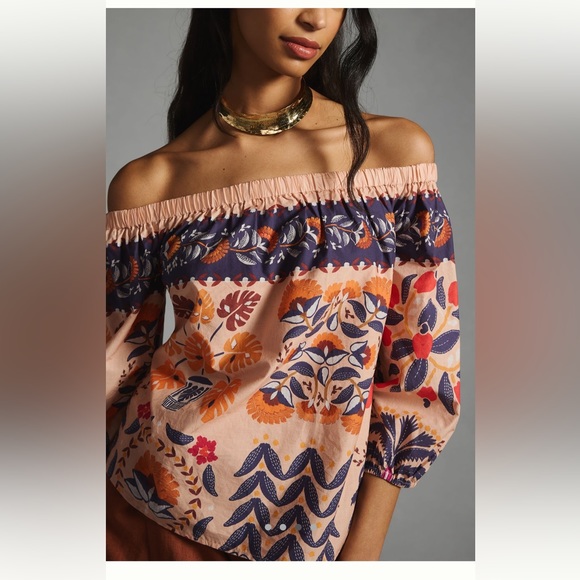 Farm Rio x Anthropologie Off-The-Shoulder
Printed‎ Poplin Top SKU XXS - Picture 4 of 9